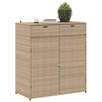 vidaXL Trädgårdsskåp beige 105x55x113 cm konstrotting