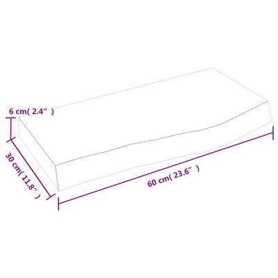 vidaXL Hyllplan 60x30x(2-6) cm obehandlad massiv ek