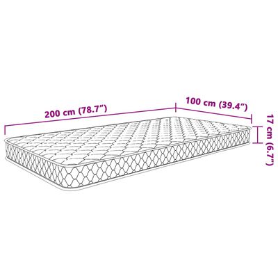 vidaXL Memoryskummadrass vit 100x200x17 cm