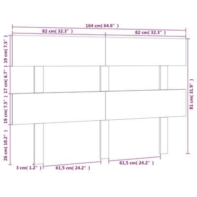 vidaXL Sänggavel 164x3x81 cm massiv furu