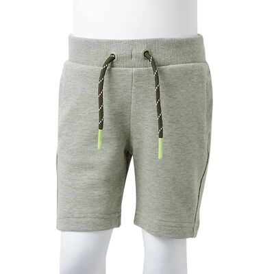 Barnshorts med snöre blandad ljus khaki melange 128