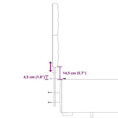 vidaXL Ramsäng med madrass mörkgrå 120x190 cm sammet