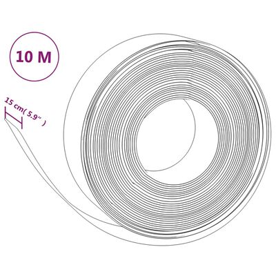 vidaXL Rabattkant grå 4 st 10 m 15 cm polyeten