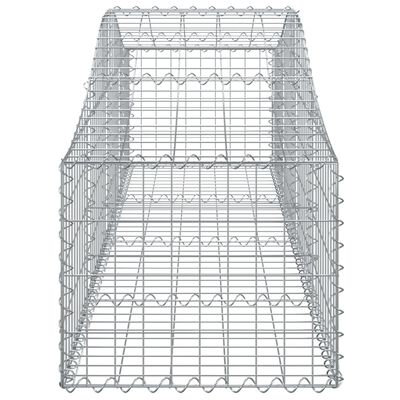 vidaXL Gabioner bågformade 4 st 200x50x40/60 cm galvaniserat järn