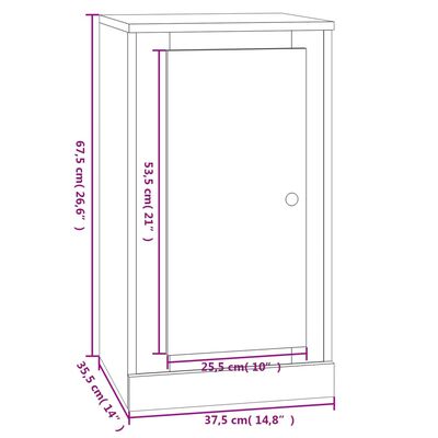 vidaXL Skänk 2 st vit högglans 37,5x35,5x67,5 cm konstruerat trä