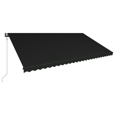 vidaXL Infällbar markis med vindsensor & LED 600x300 cm antracit