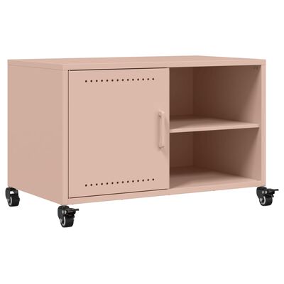 vidaXL Tv-bänk rosa 68x39x43,5 cm stål