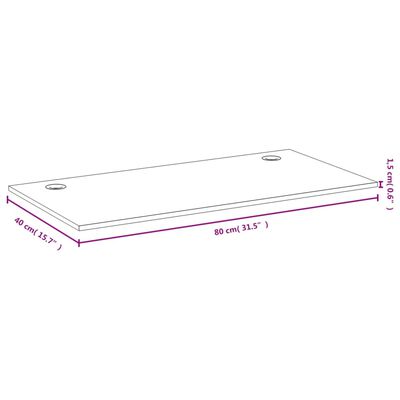 vidaXL Bordsskiva 80x40x1,5 cm bambu