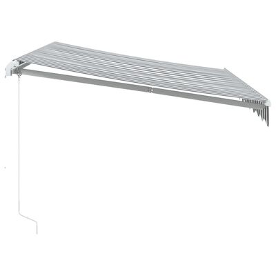 vidaXL Markis manuellt infällbar antracit&vit 300x250 cm