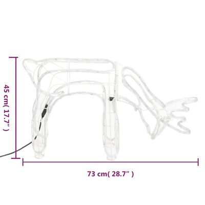 vidaXL Renfigur 3 st ljusslinga med kallvit 73x31x45 cm