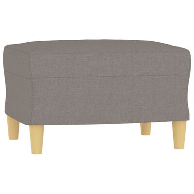 vidaXL 3-sitssoffa med fotpall taupe 180 cm tyg