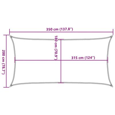 vidaXL Solsegel 160 g/m² svart 2x3,5 m HDPE