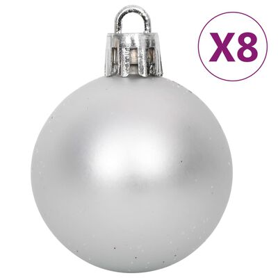 vidaXL Julgranskulor 108 st silver och vit