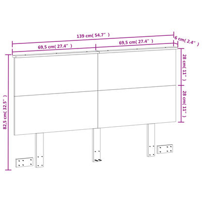 vidaXL Huvudgavel vaxbrun 135 cm massiv furu