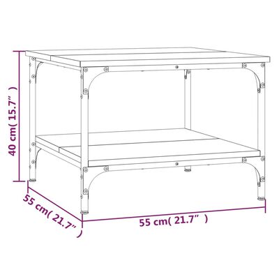 vidaXL Soffbord svart 55x55x40 cm konstruerat trä