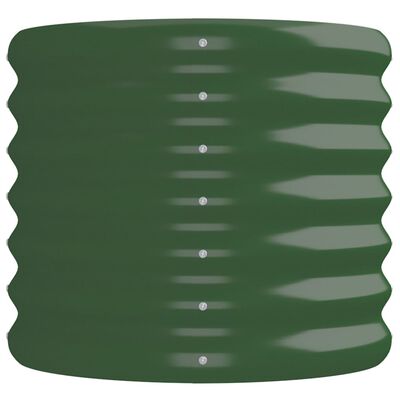 vidaXL Odlingslåda pulverlackerat stål 224x40x36 cm grön