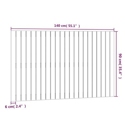 vidaXL Väggmonterad huvudgavel honungsbrun 140x3x90 cm massiv furu