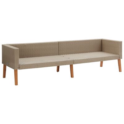 vidaXL Loungegrupp för trädgården med dynor 4 delar konstrotting beige