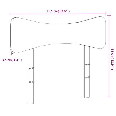 vidaXL Huvudgavel vaxbrun 90 cm massiv furu