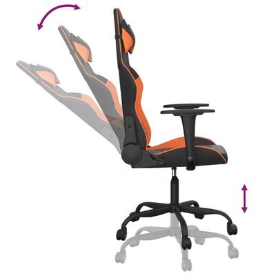 vidaXL Gamingstol med massage svart och orange konstläder