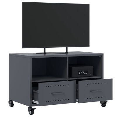 vidaXL Tv-bänk antracit 68x39x43,5 cm stål