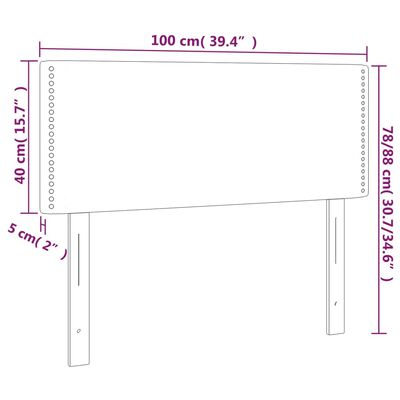 vidaXL Sänggavel mörkgrå 100x5x78/88 cm tyg