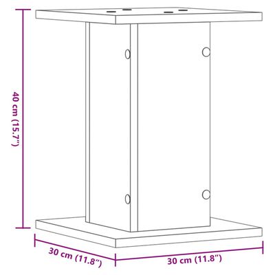 vidaXL Högtalarställ 2 st rökfärgad ek 30x30x40 cm konstruerat trä