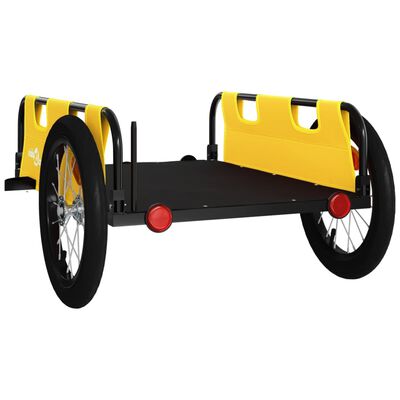 vidaXL Cykelvagn gul oxfordtyg och järn