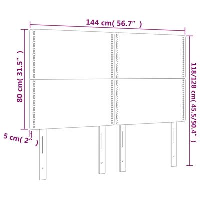 vidaXL Sänggavel LED mörkgrå 144x5x118/128 cm sammet