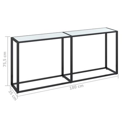 vidaXL Konsolbord vit marmor 180x35x75,5 cm härdat glas