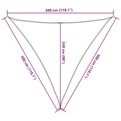 vidaXL Solsegel ljusgrå 3x3x3 m 100% polyesteroxford