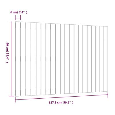 vidaXL Väggmonterad huvudgavel svart 127,5x3x90 cm massiv furu