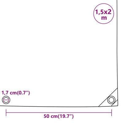 vidaXL Presenning grön 1,5x2 m 650 g/m²