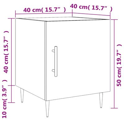 vidaXL Sängbord 2 st sonoma-ek 40x40x50 cm konstruerat trä