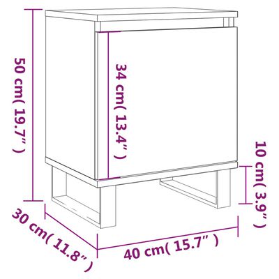 vidaXL Sängbord 2 st sonoma-ek 40x30x50 cm konstruerat trä