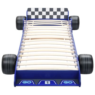 vidaXL Barnsäng racerbil 90x200 cm blå