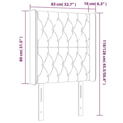 vidaXL Sänggavel LED blå 83x16x118/128 cm tyg