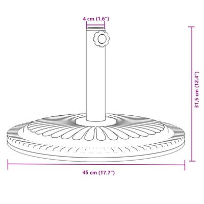 vidaXL Parasollfot för Ø38 / 48 mm stolpar 12 kg rund