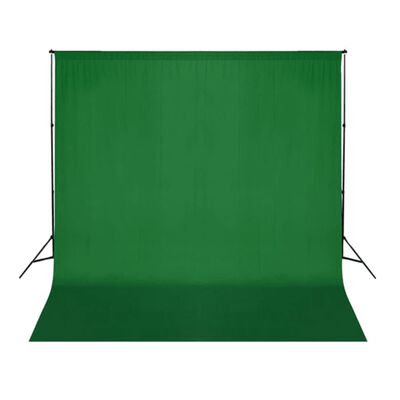 vidaXL Fotobakgrund bomull grön 300x300 cm chroma key