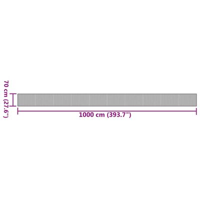 vidaXL Matta rektangulär ljus naturlig 70x1000 cm bambu