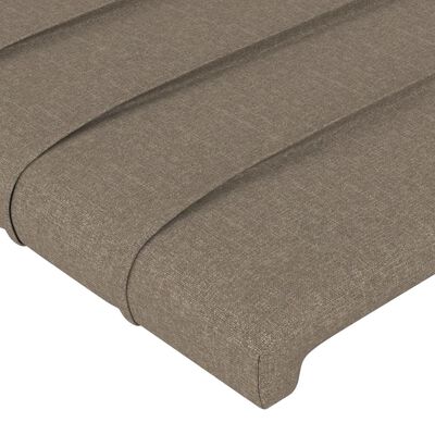 vidaXL Sänggavel med kanter taupe 103x23x118/128 cm tyg