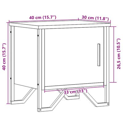 vidaXL Sängbord 2 st brun ek 40x30x40 cm konstruerat trä