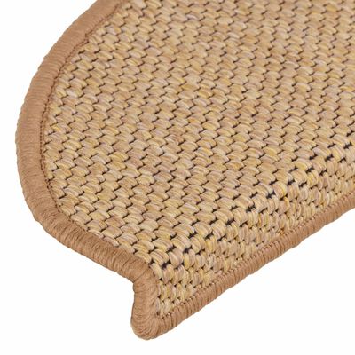 vidaXL Trappstegsmattor självhäftande sisal 15 st 65x21x4 cm sisal