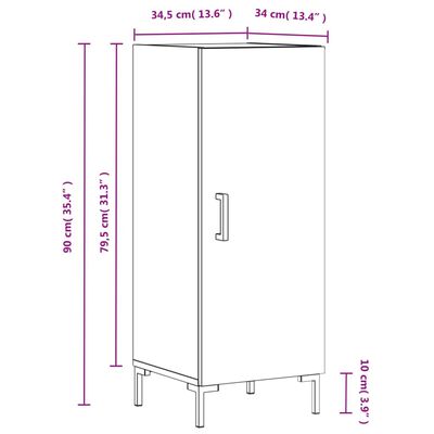 vidaXL Skänk sonoma-ek 34,5x34x90 cm konstruerat trä