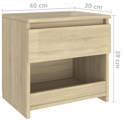 vidaXL Sängbord sonoma-ek 40x30x39 cm konstruerat trä