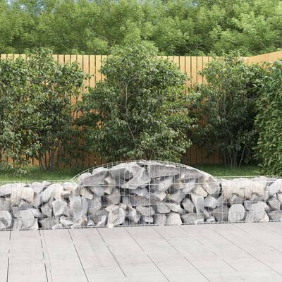 vidaXL Gabion bågformad 12 st 300x50x40/60 cm galvaniserat järn