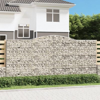 vidaXL Gabion bågformad 400x50x180/200 cm galvaniserat järn