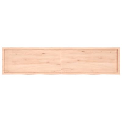 vidaXL Bänkskiva för badrum 220x50x(2-6) cm obehandlat massivt trä