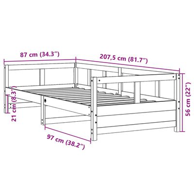 vidaXL Dagbädd utan madrass vit 80x200 cm massiv furu