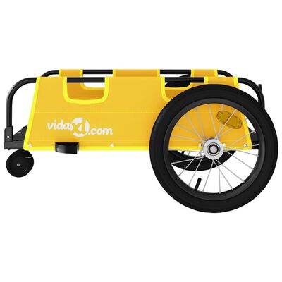 vidaXL Cykelvagn gul oxfordtyg och järn